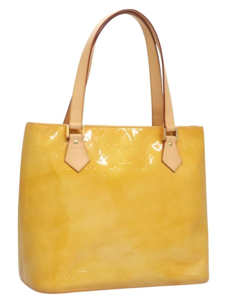 Louis Vuitton Monogram Vernis Houston Hand Bag Beige M91004 Lv Auth Ep8736